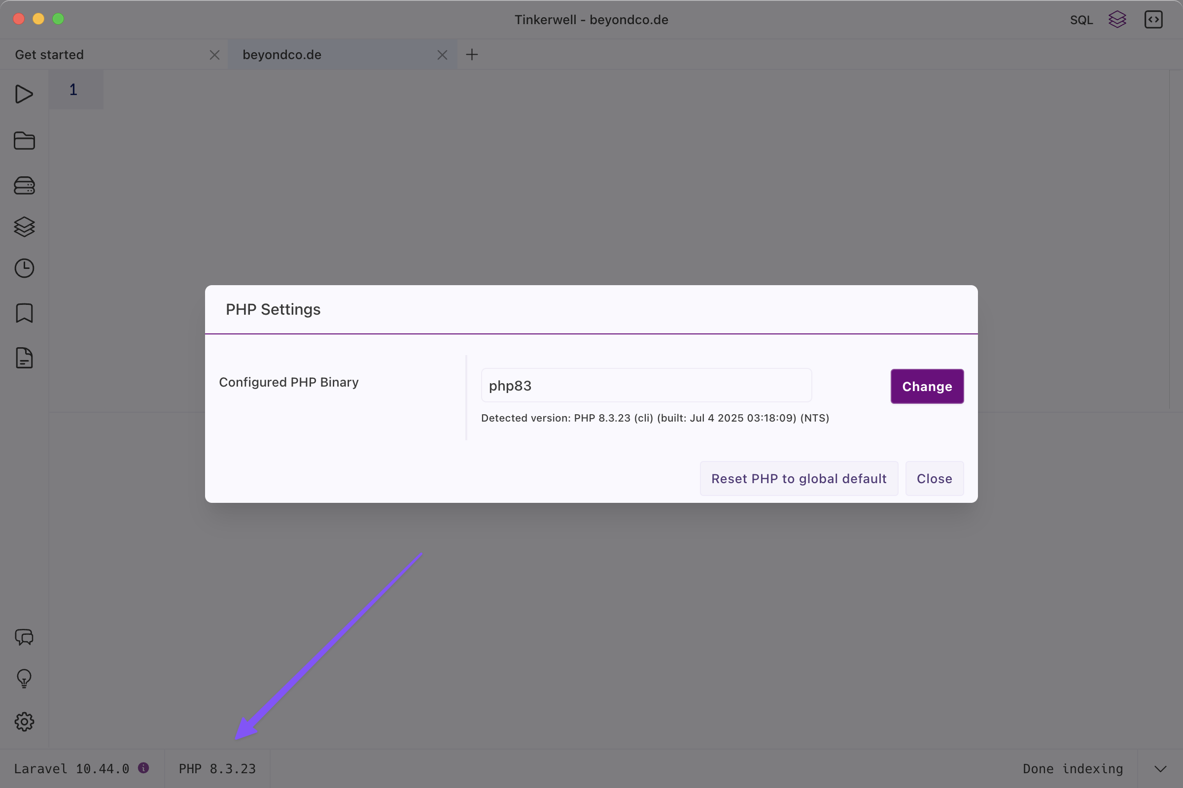Project-specific PHP settings